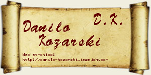 Danilo Kozarski vizit kartica